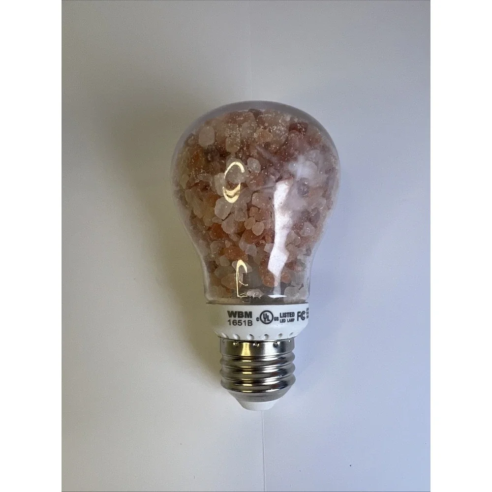 WBM Salt Bulb LED Night Light Amber Orange 7W 1651B Excellent Dimmable A19 Bulb